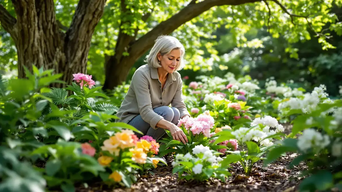 Tyto rozkvetlé květiny ve stínu jemně proměňují opomíjená místa